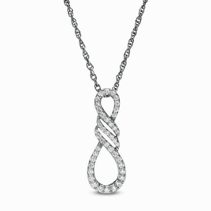 0.25 CT. T.W. Natural Diamond Infinity Flame Pendant in Sterling Silver
