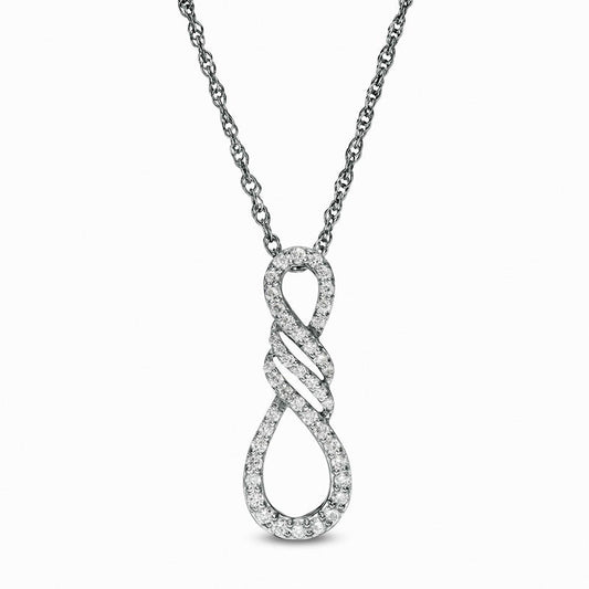 0.25 CT. T.W. Natural Diamond Infinity Flame Pendant in Sterling Silver