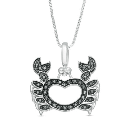 0.25 CT. T.W. Enhanced Black and White Natural Diamond Crab Pendant in Sterling Silver
