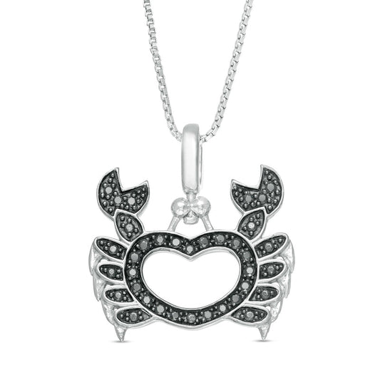 0.25 CT. T.W. Enhanced Black and White Natural Diamond Crab Pendant in Sterling Silver
