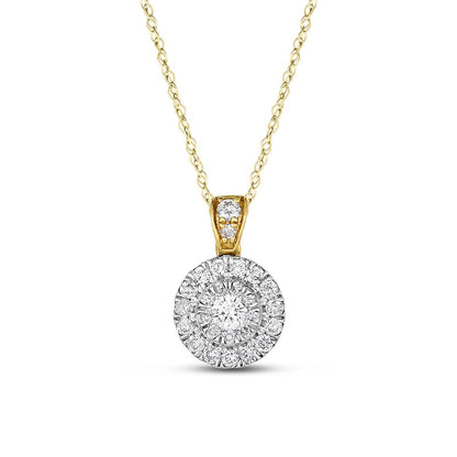 0.38 CT. T.W. Composite Natural Diamond Frame Pendant in 10K Two-Tone Gold