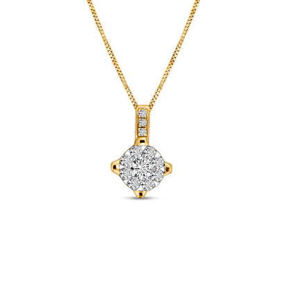 0.17 CT. T.W. Natural Diamond Frame Pendant in 10K Yellow Gold