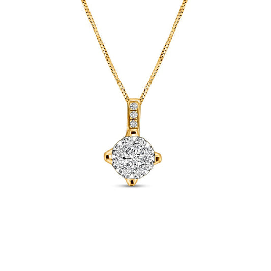 0.17 CT. T.W. Natural Diamond Frame Pendant in 10K Yellow Gold