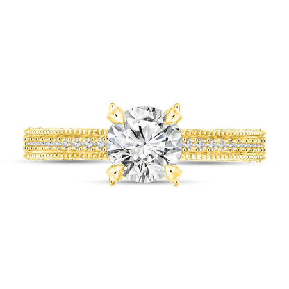1.0 CT. T.W. Natural Diamond Antique Vintage-Style Engagement Ring in Solid 14K Gold