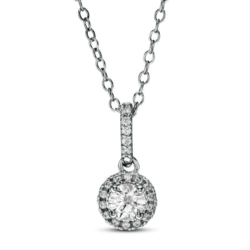 0.38 CT. T.W. Natural Diamond Frame Pendant in 14K White Gold