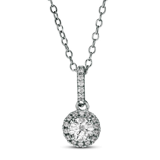0.38 CT. T.W. Natural Diamond Frame Pendant in 14K White Gold