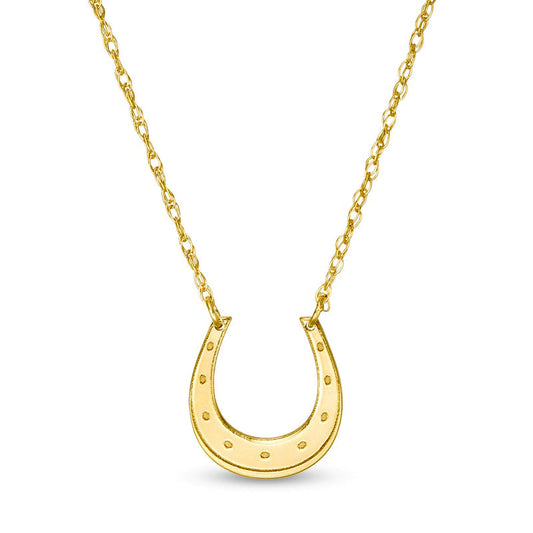 Mini Horseshoe Necklace in 14K Gold