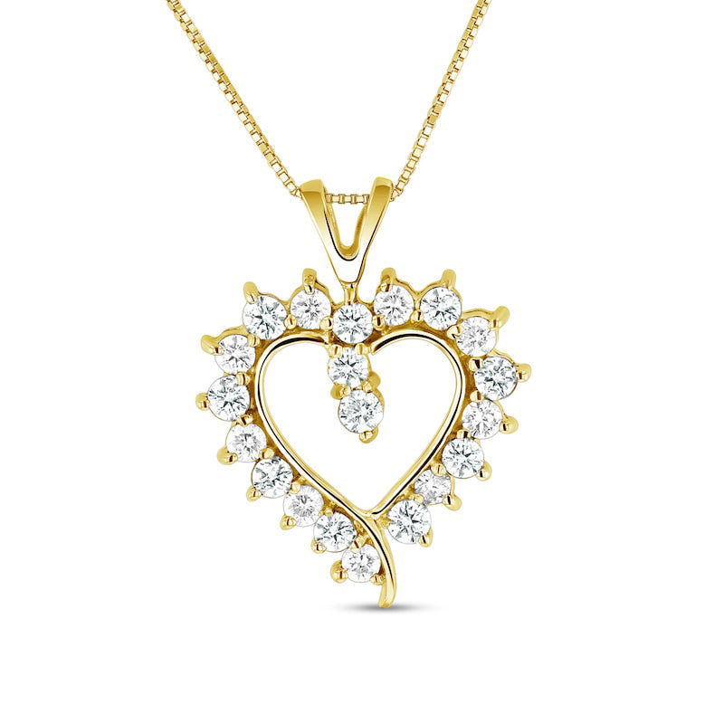 0.75 CT. T.W. Natural Diamond Sunburst Heart Pendant in 14K Gold (I/I1)