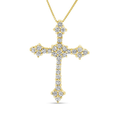 0.75 CT. T.W. Composite Natural Diamond Cross Pendant in 14K Gold (I//I1)
