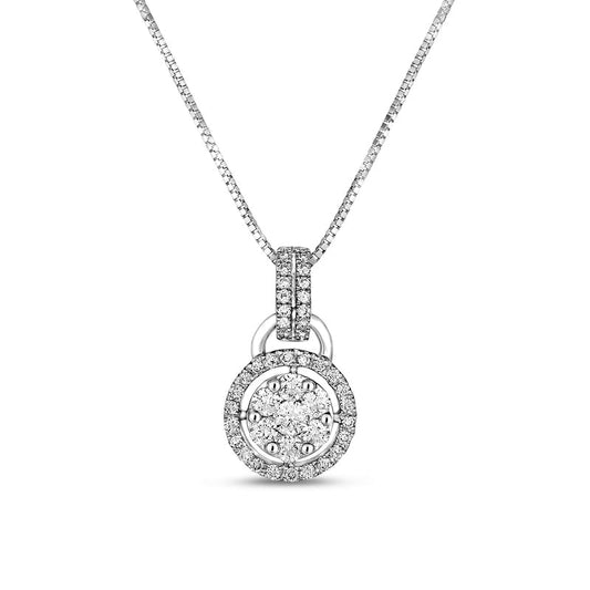 0.33 CT. T.W. Composite Natural Diamond Doorknocker Pendant in 10K White Gold