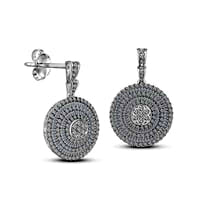 3 CT. T.W. Composite Diamond Multi-Row Drop Earrings in Sterling Silver