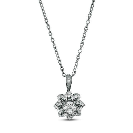 0.25 CT. T.W. Composite Natural Diamond Frame Flower Pendant in 10K White Gold