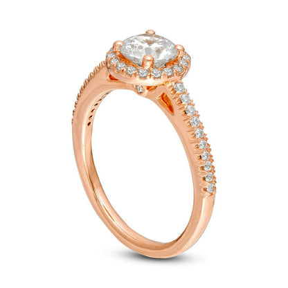 1.25 CT. T.W. Natural Diamond Frame Engagement Ring in Solid 14K Rose Gold