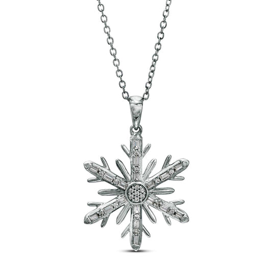 0.25 CT. T.W. Composite Natural Diamond Snowflake Pendant in Sterling Silver