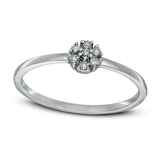 0.07 CT. T.W. Natural Diamond Pinwheel Promise Ring in Solid 10K White Gold
