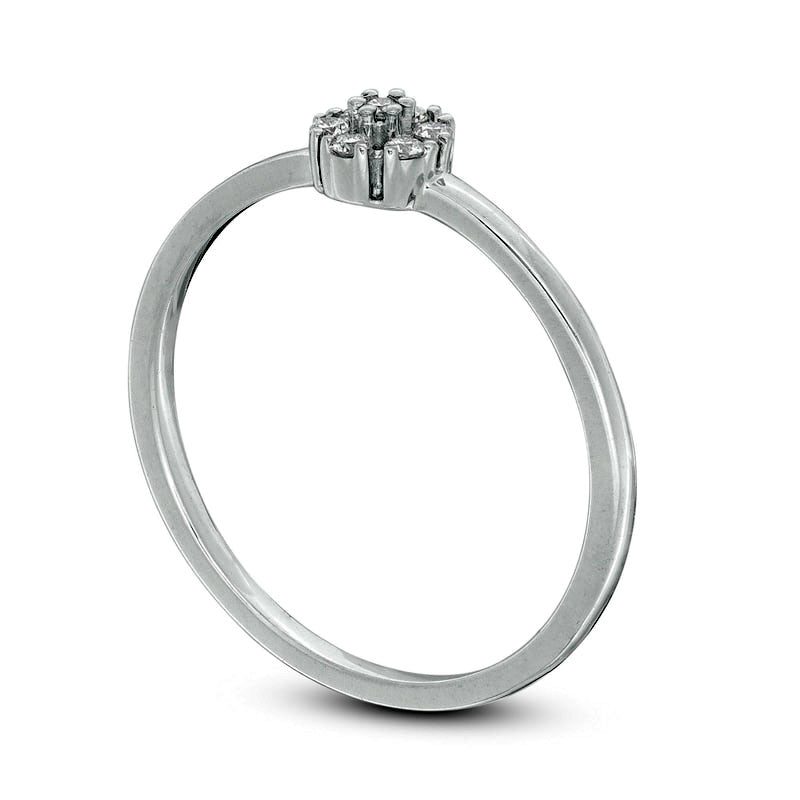 0.07 CT. T.W. Natural Diamond Pinwheel Promise Ring in Solid 10K White Gold