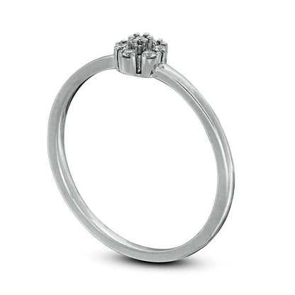 0.07 CT. T.W. Natural Diamond Pinwheel Promise Ring in Solid 10K White Gold