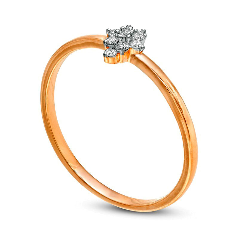 0.07 CT. T.W. Composite Marquise Natural Diamond Promise Ring in Solid 10K Rose Gold