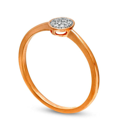 0.07 CT. T.W. Composite Natural Diamond Oval Promise Ring in Solid 10K Rose Gold