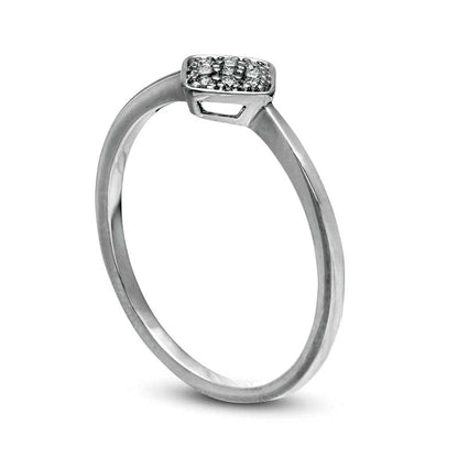 0.07 CT. T.W. Composite Natural Diamond Tilted Cushion Promise Ring in Solid 10K White Gold