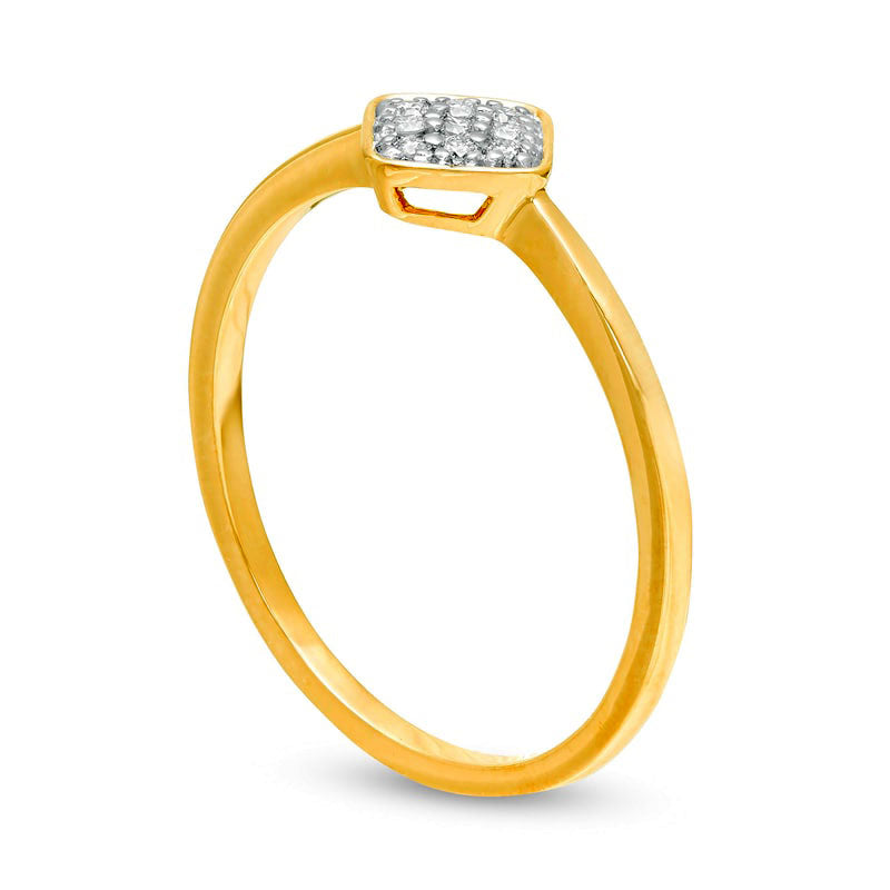 0.07 CT. T.W. Composite Natural Diamond Tilted Cushion Promise Ring in Solid 10K Yellow Gold