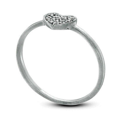 0.07 CT. T.W. Composite Natural Diamond Heart Ring in Solid 10K White Gold