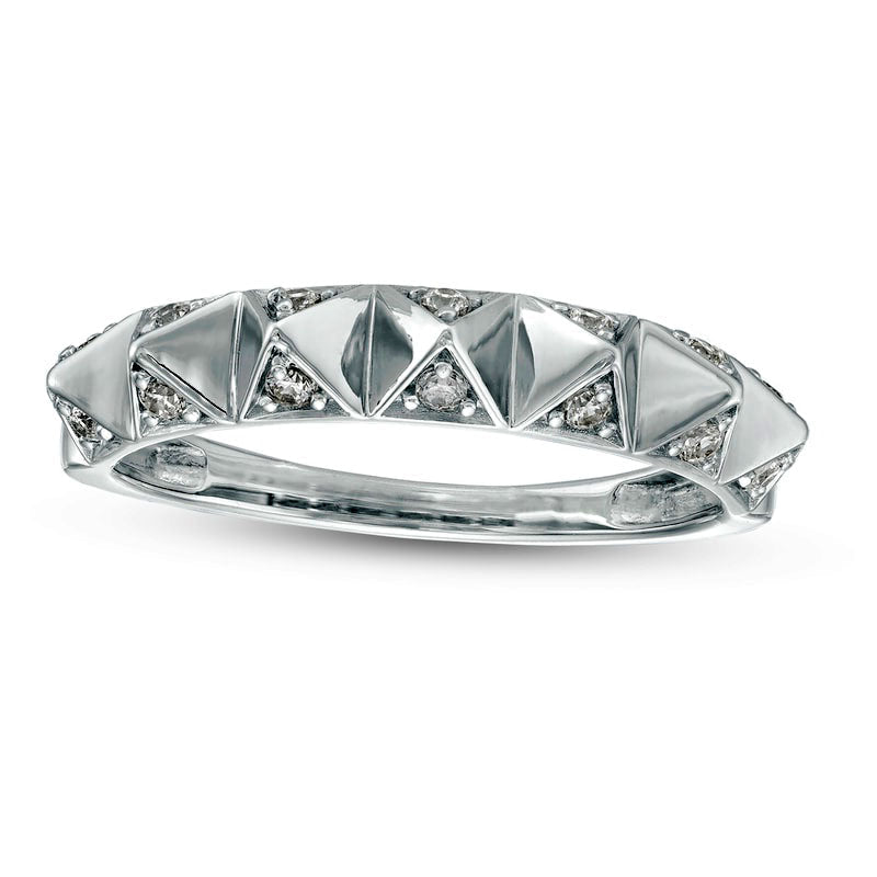 0.17 CT. T.W. Natural Diamond Geometric Triangle Band in Sterling Silver