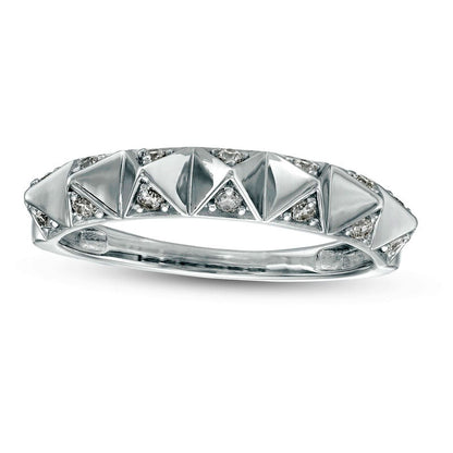 0.17 CT. T.W. Natural Diamond Geometric Triangle Band in Sterling Silver