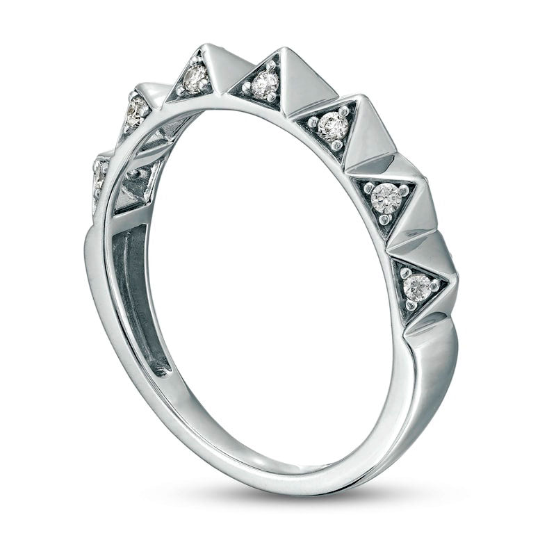 0.17 CT. T.W. Natural Diamond Geometric Triangle Band in Sterling Silver