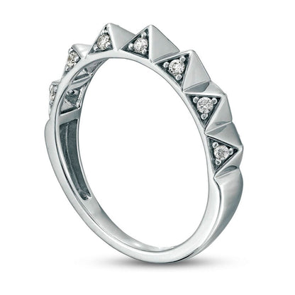 0.17 CT. T.W. Natural Diamond Geometric Triangle Band in Sterling Silver