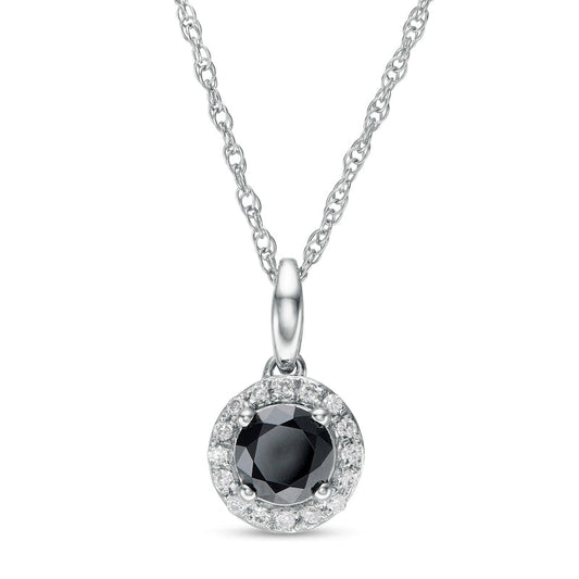1 CT. T.W. Enhanced Black and White Natural Diamond Frame Pendant in 10K White Gold