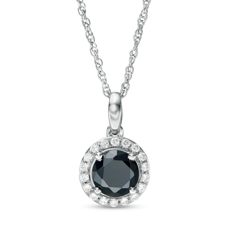 2 CT. T.W. Enhanced Black and White Natural Diamond Frame Pendant in 10K White Gold