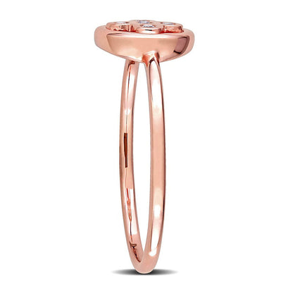 0.05 CT. T.W. Natural Diamond Clover Ring in Solid 10K Rose Gold
