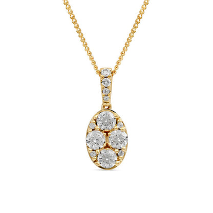 0.5 CT. T.W. Composite Oval Natural Diamond Pendant in 14K Gold