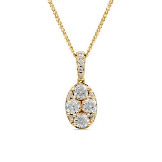 0.5 CT. T.W. Composite Oval Natural Diamond Pendant in 14K Gold