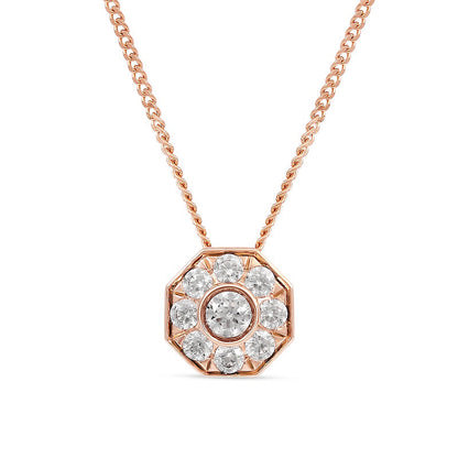 0.25 CT. T.W. Natural Diamond Octagonal Pendant in 10K Rose Gold