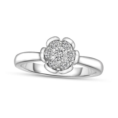 0.13 CT. T.W. Natural Diamond Promise Ring in Solid 10K White Gold