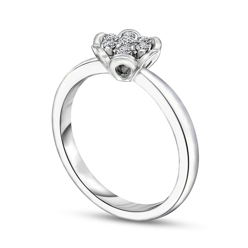 0.13 CT. T.W. Natural Diamond Promise Ring in Solid 10K White Gold