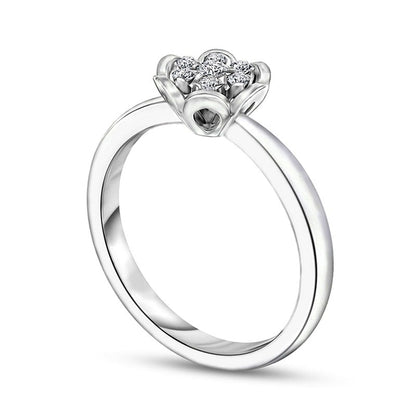 0.13 CT. T.W. Natural Diamond Promise Ring in Solid 10K White Gold