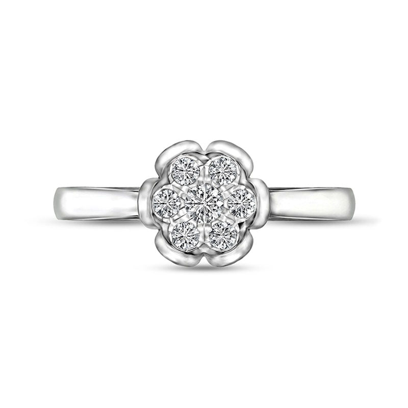 0.13 CT. T.W. Natural Diamond Promise Ring in Solid 10K White Gold