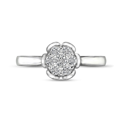 0.13 CT. T.W. Natural Diamond Promise Ring in Solid 10K White Gold