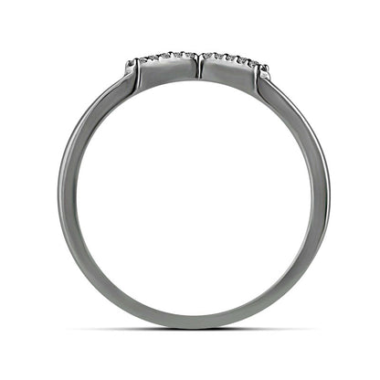 0.10 CT. T.W. Natural Diamond V" Chevron Ring in Solid 14K White Gold"