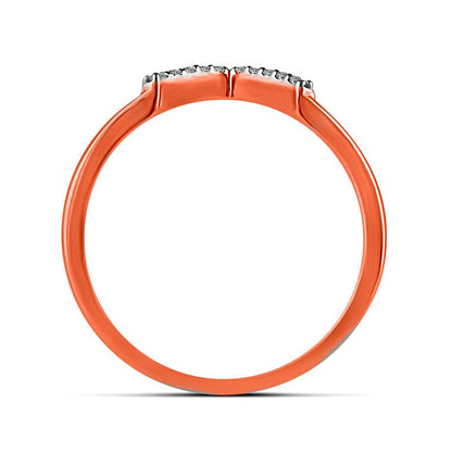 0.10 CT. T.W. Natural Diamond V" Chevron Ring in Solid 14K Rose Gold"