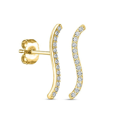0.5 CT. T.W. Diamond Wavy Bar Stud Earrings in 10K Gold