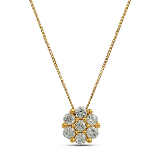 0.2 CT. T.W. Composite Natural Diamond Flower Pendant in 10K Yellow Gold