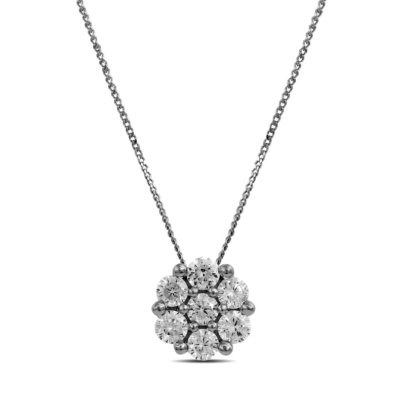 0.25 CT. T.W. Composite Natural Diamond Flower Pendant in 10K White Gold