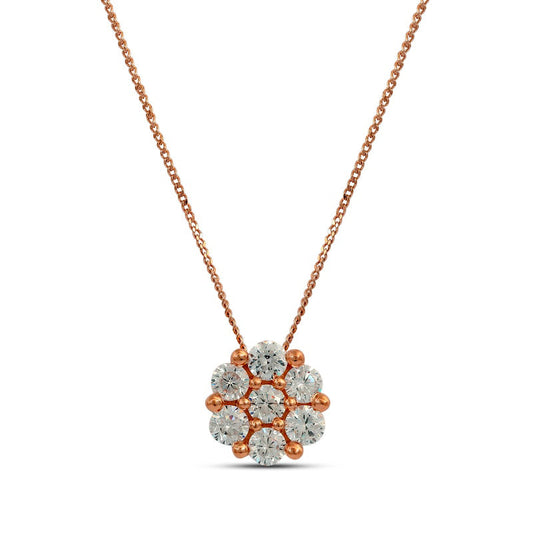0.2 CT. T.W. Composite Natural Diamond Flower Pendant in 10K Rose Gold
