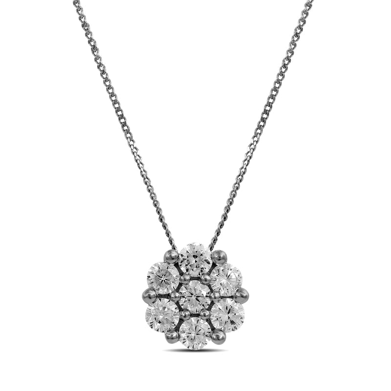 0.33 CT. T.W. Composite Natural Diamond Flower Pendant in 10K White Gold