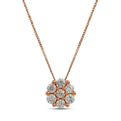 0.25 CT. T.W. Composite Natural Diamond Flower Pendant in 10K Rose Gold