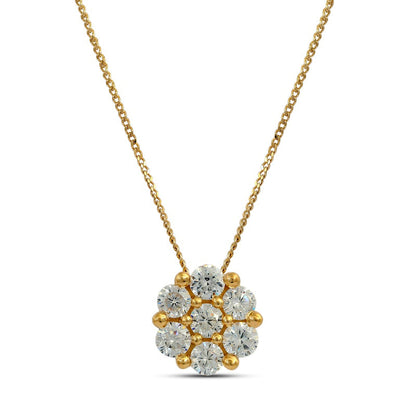 0.33 CT. T.W. Composite Natural Diamond Flower Pendant in 10K Yellow Gold